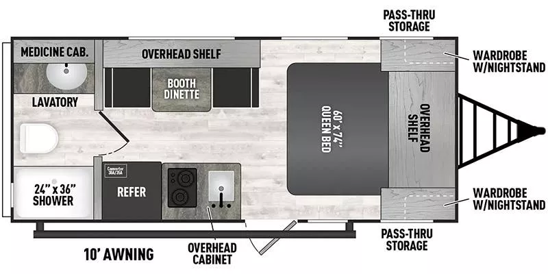 21' 2024 Coachmen Clipper 17CFQ Floorplan
