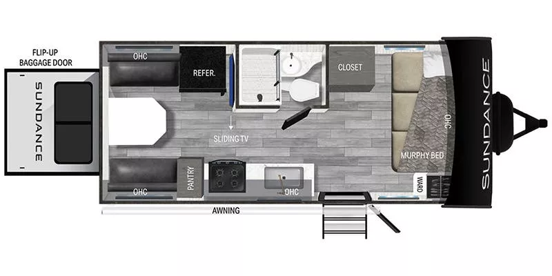 24' 2023 Heartland Sundance Ultra Lite 21HB - Toy Hauler Floorplan