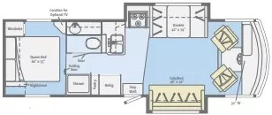 31' 2011 Winnebago Vista 30W w/2 Slides Floorplan