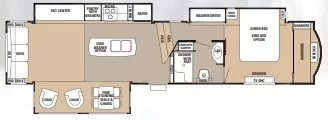 40' 2015 Forest River Cedar Creek Hathaway 38CK w/3 Slides Floorplan