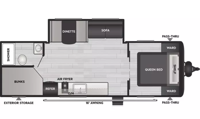 29' 2026 Keystone Coleman 25B w/Slide - Bunk House Floorplan