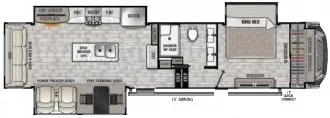 39' 2022 Forest River Cedar Creek 345IK w/3 Slides Floorplan