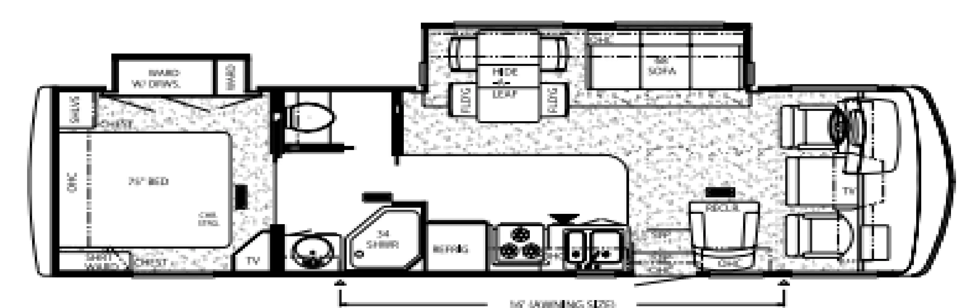 33' 2004 Newmar Scottsdale 3257 w/2 Slides Floorplan