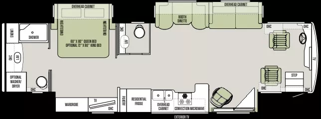 40' 2019 Tiffin Allegro Red 37BA 360hp Cummins w/3 Slides Floorplan