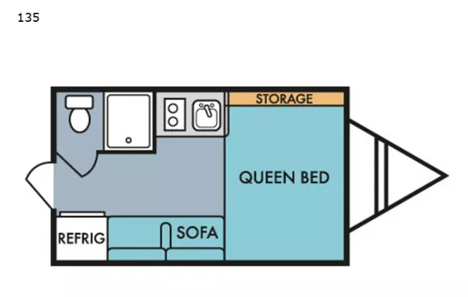 15' 2020 Riverside RV Retro 135 Floorplan