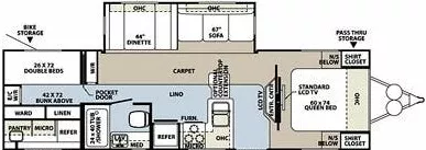 33' 2012 Forest River Rockwood Signature Ultra Li 8317RKSS w/Slide - Bunk House Floorplan