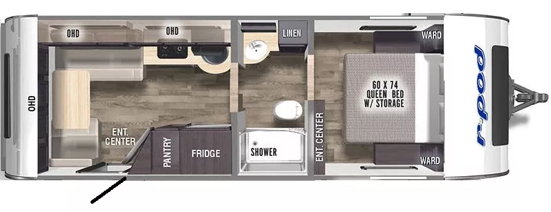 25' 2023 Forest River R-Pod 201 Floorplan