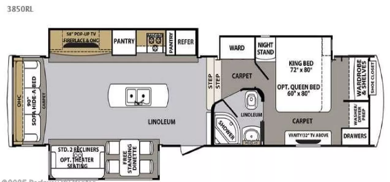39' 2017 Cardinal by Forest River 3850RL w/3 Slides - Toy Hauler Floorplan