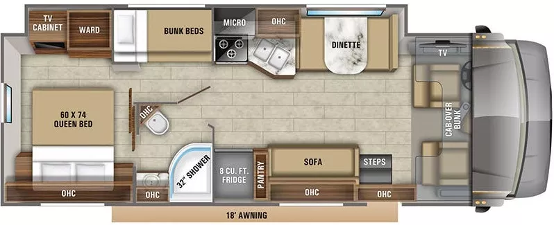 32' 2020 Jayco Greyhawk 31F w/2 Slides - Bunk House Floorplan