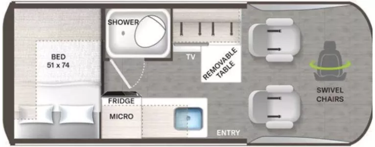 20' 2024 Thor Sprinter Sanctuary 19L Floorplan