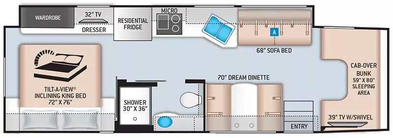 36' 2022 Thor Omni 34SV  4X4 w/Slide Floorplan