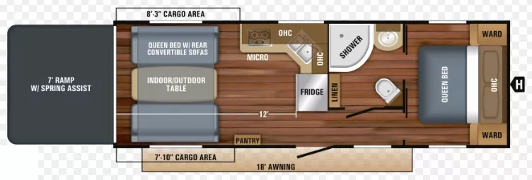 31' 2018 Jayco Octane M-273 - Toy Hauler Floorplan