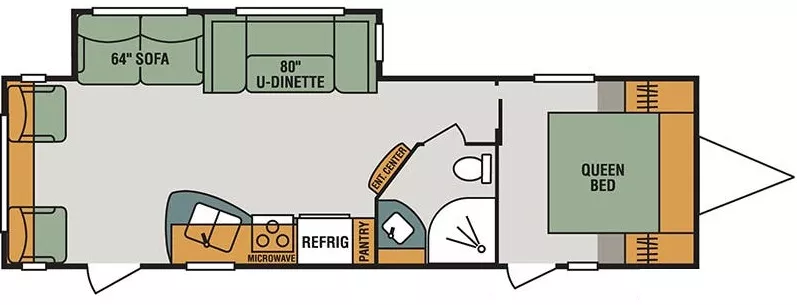 32' 2018 Kz Sportsmen 281RL w/Slide Floorplan