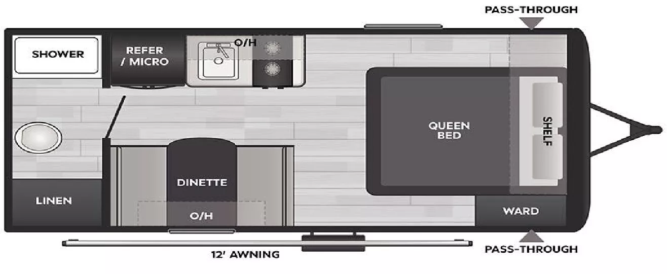 21' 2025 Keystone Coleman Light 17RX Floorplan