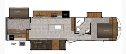 37' 2018 Forest River Crusader Prime Time 337QBH w/4 Slides - Bunk House Floorplan