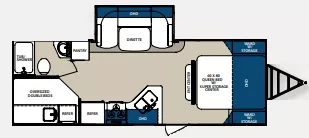 25' 2016 Forest River Surveyor 245BHS w/2 Slides - Bunk House Floorplan