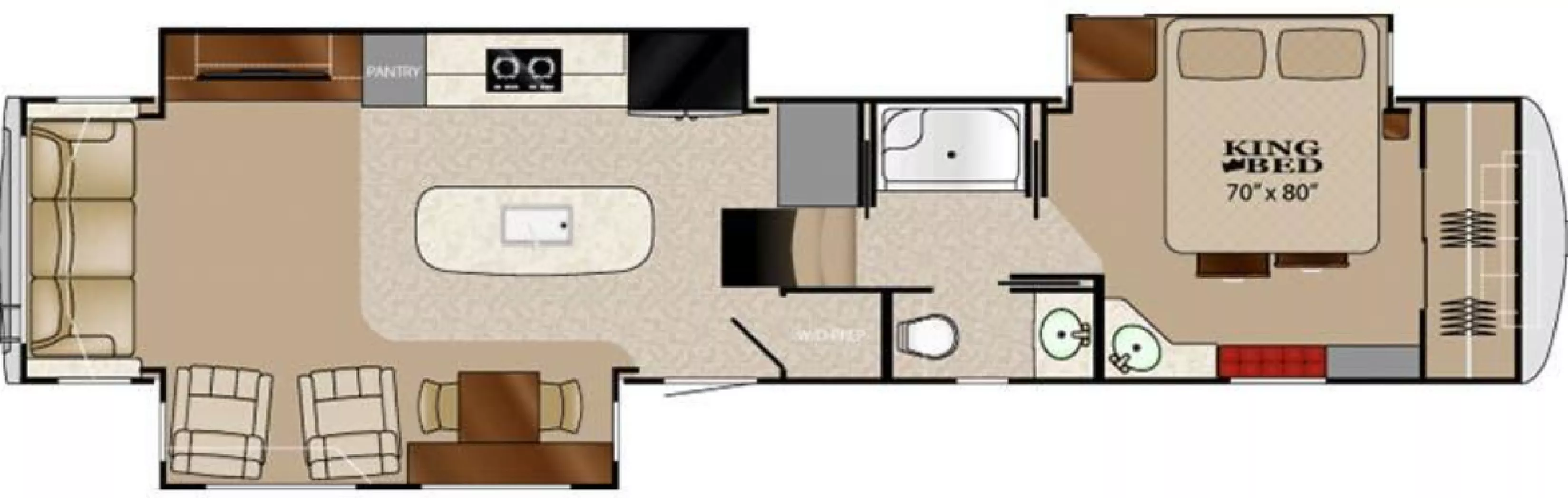 41' 2016 Heartland Landmark CHARLESTON w/5 Slides Floorplan
