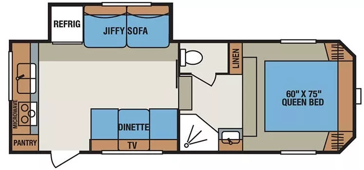 25' 2016 Kz Sportsmen 235RK w/Slide Floorplan