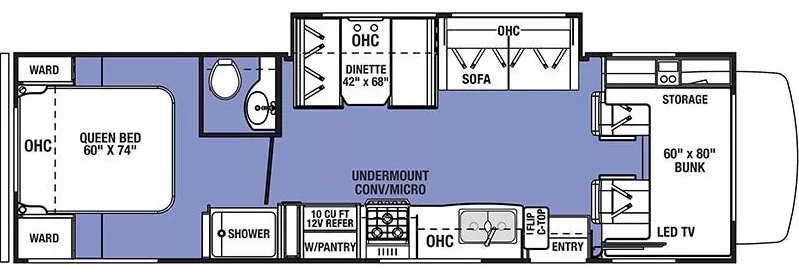 31' 2021 Forest River Sunseeker Le 2850SLE w/Slide Floorplan