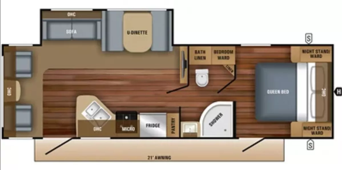 31' 2018 Jayco Jay Feather 27RL w/Slide Floorplan
