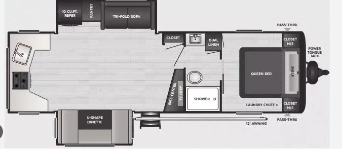 32' 2024 Keystone Springdale 281RK w/2 Slides Floorplan