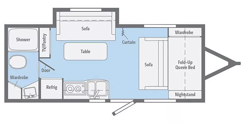 21' 2018 Winnebago Micro Minni 2106DS w/Slide Floorplan