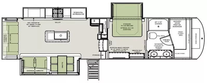 39' 2023 Vanleigh RV Beacon 39GBB w/3 Slides Floorplan