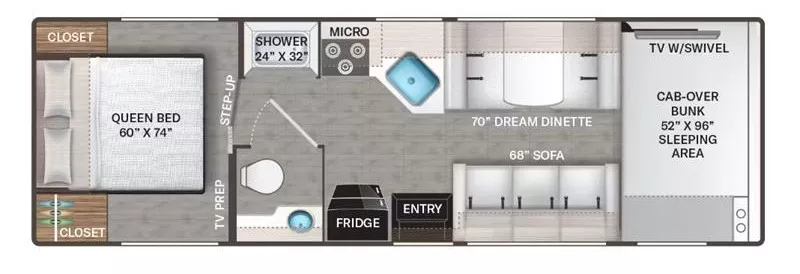29' 2012 Thor Majestic 28A Floorplan