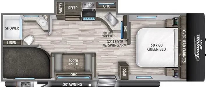 27' 2021 Grand Design Imagine Xls 23BHE w/Slide - Bunk House Floorplan