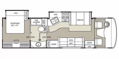 32' 2013 Coachmen Mirada 29DS w/2 Slides Floorplan