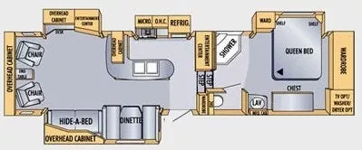 37' 2008 Jayco Eagle 341RLQS w/4 Slides Floorplan