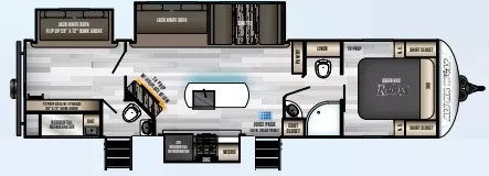 37' 2022 Forest River Cherokee Alpha Wolf 33BH-L w/2 Slides - Bunk House Floorplan