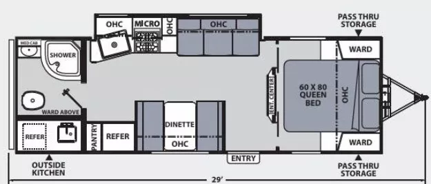 29' 2021 Coachmen Apex 251RBK w/Slide Floorplan