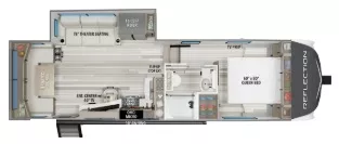 29' 2022 Grand Design Reflection 150 260RD w/Slide Floorplan