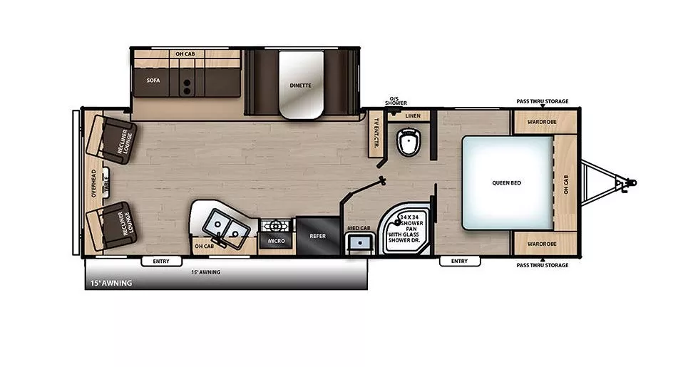31' 2019 Coachmen Catalina Legacy M-263RLS w/Slide Floorplan
