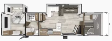 38' 2025 Forest River Wildwood 36VBDS w/2 Slides - Bunk House Floorplan