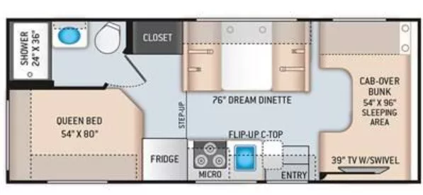 24' 2021 Thor Coleman 22EQ Floorplan