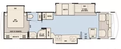 36' 2011 Newmar Canyon Star 3642 w/3 Slides Floorplan