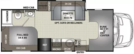 24' 2018 Forest River Coachmen Prism 2150CB w/Slide Floorplan