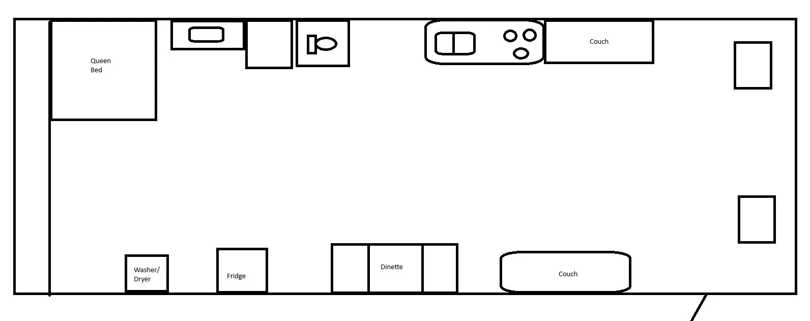 39' 2002 Tiffin Phaeton 38OH 330hp Caterpillar w/2 Slides Floorplan