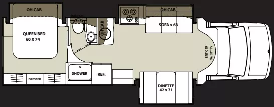 31' 2012 Forest River Coachmen CONCORD 300TS w/3 Slides Floorplan