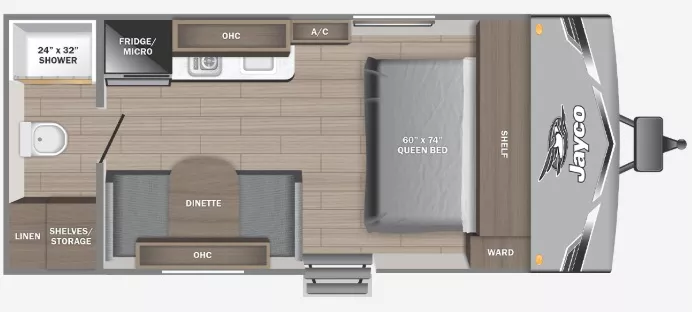22' 2025 Jayco Jay Flight Slx Sport Ed 170FQ Floorplan