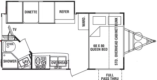19' 2011 Cruiser RV Funfinder 189FBS w/Slide Floorplan