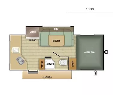21' 2017 Starcraft Satellite 18DS w/Slide Floorplan
