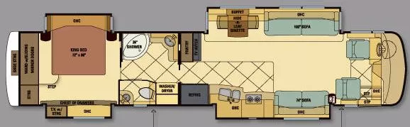 45' 2007 Newmar Mountain Aire 4523 450hp Cummins w/4 Slides Floorplan