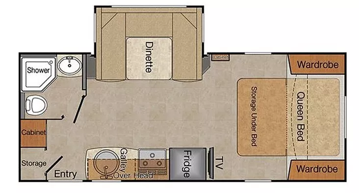 25' 2015 Lance 1995 w/Slide Floorplan