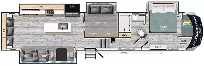 43' 2023 Heartland Big Country 3851MO w/4 Slides Floorplan