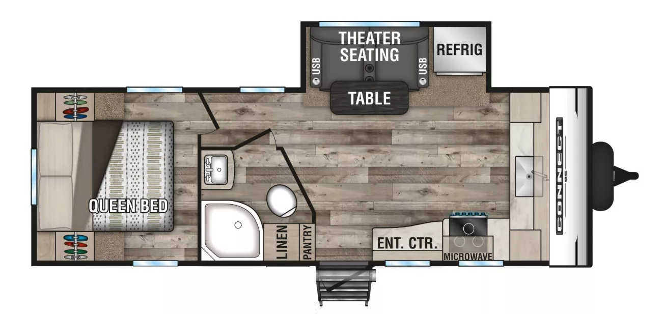 26' 2022 K-Z Connect SE 221FKKSE w/Slide Floorplan