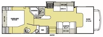 30' 2013 Coachmen Freelander 29QB w/Slide Floorplan