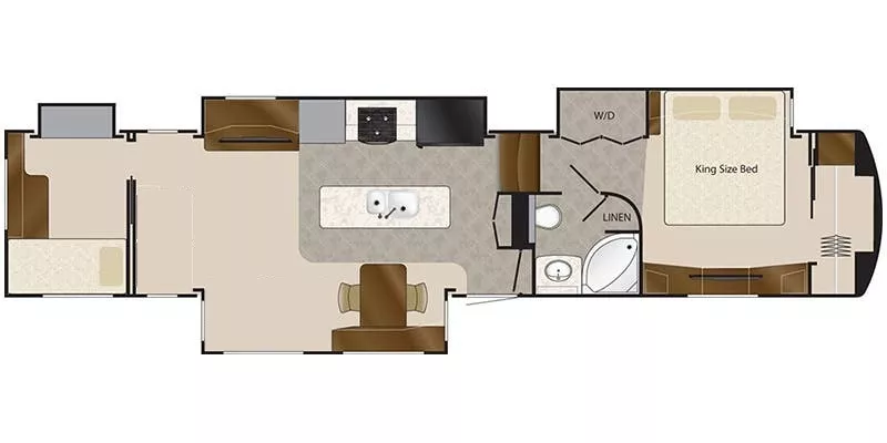 44' 2017 Drv Elite Suites 43 ATLANTA w/4 Slides - Bunk House Floorplan